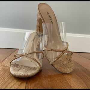 Just fab cork heel sandal